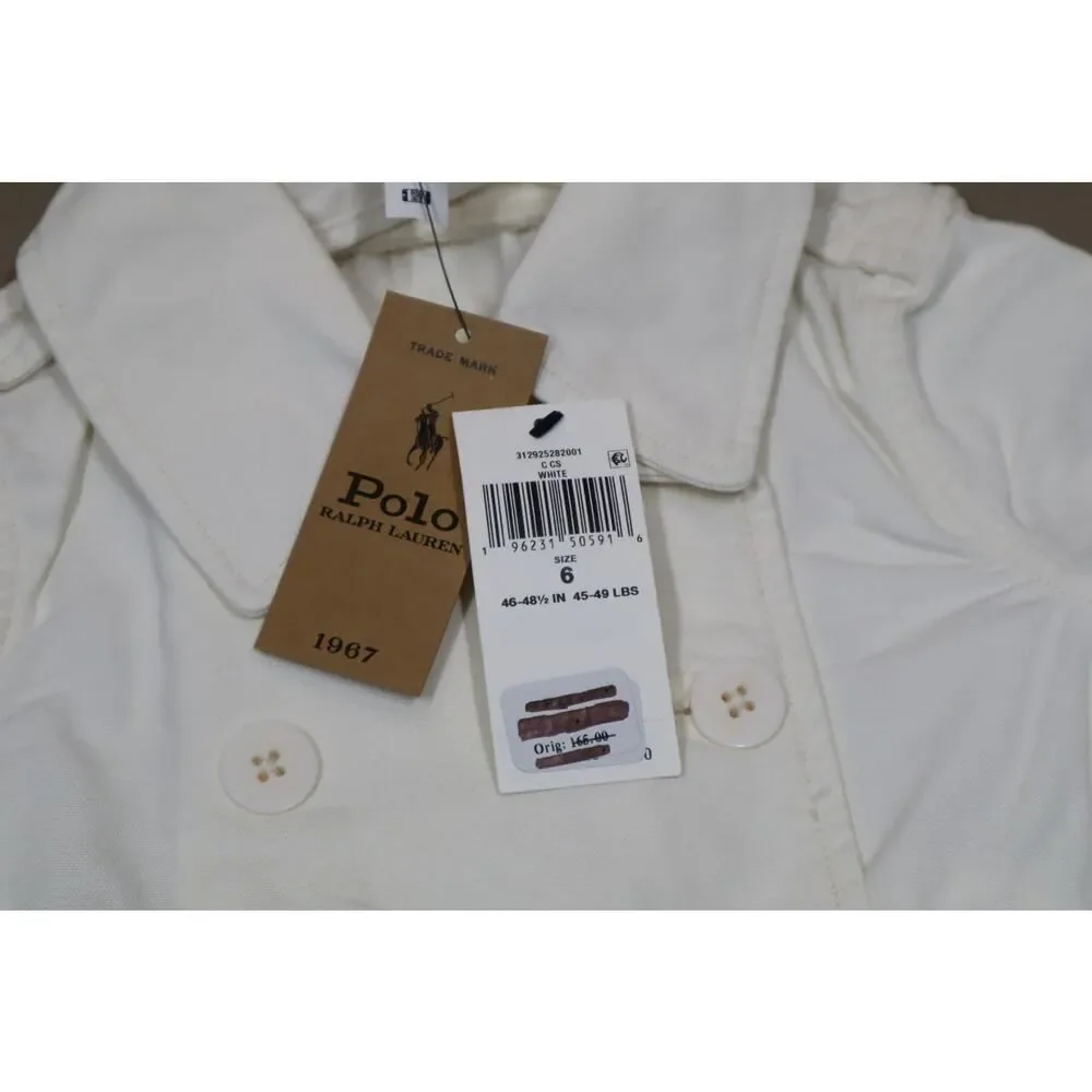 Polo Ralph‎ Lauren White Denim Buttoned Jacket Kids Size 6